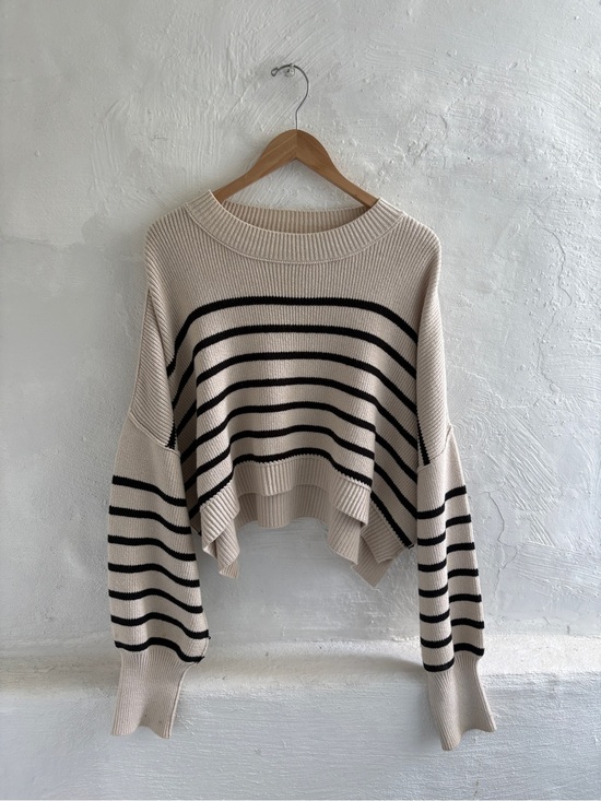 Free People Sweaters - Free People Stripe Easy Street Crop Sweater